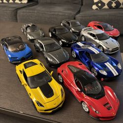 Ten 1:24 Model Cars (see description for list)