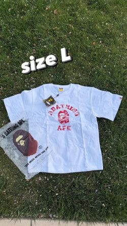 size large pink arch logo bape tee