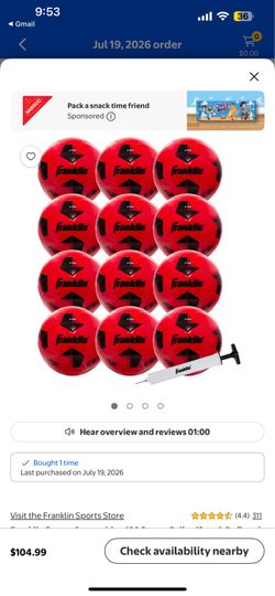 Franklin Sports Competition Soccer balls 12 pack with pump