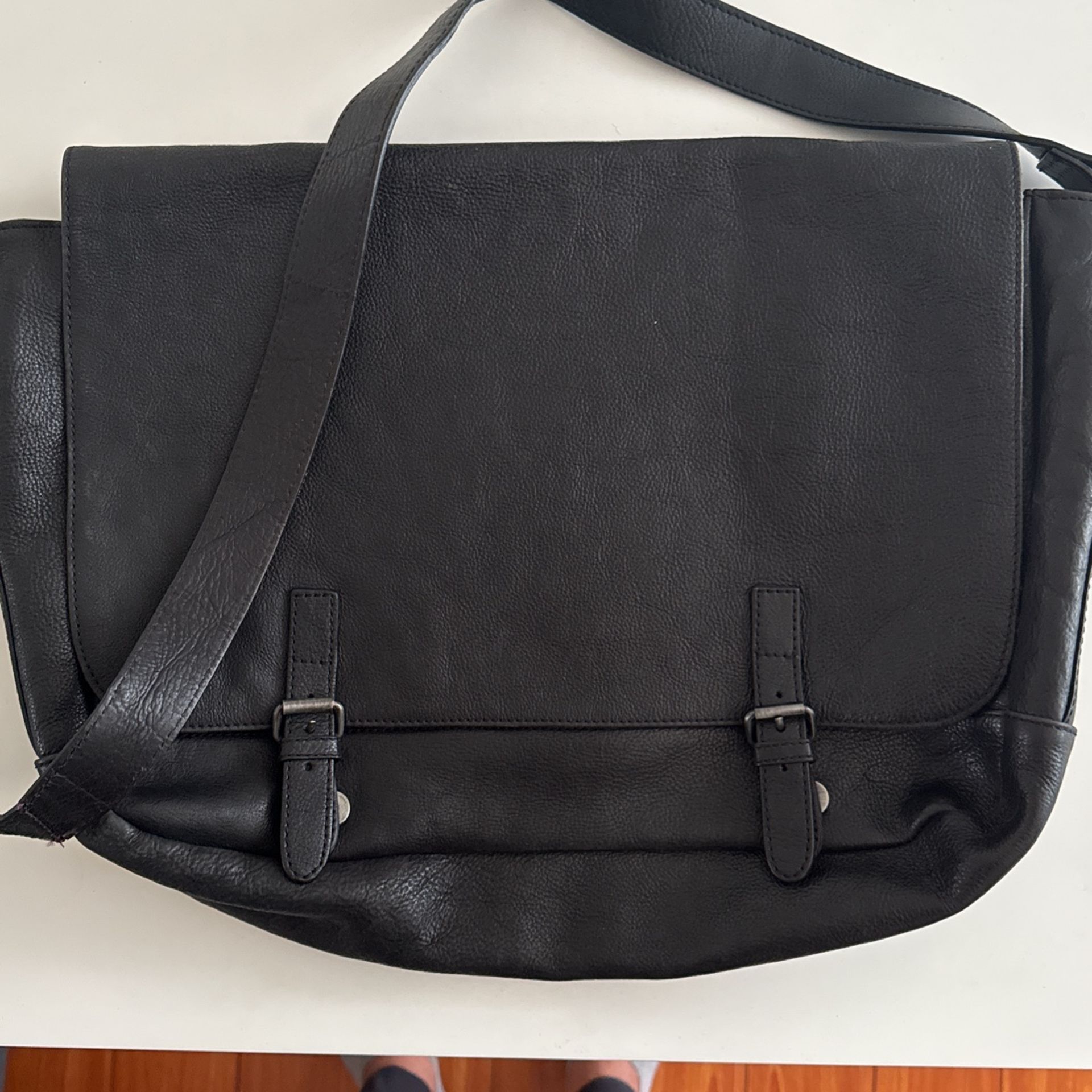 Calvin Klein Leather Messenger Bag
