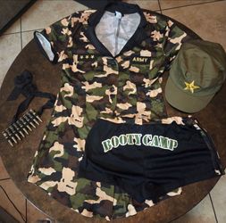 Women's Army Girl Sexy Costume/ Milatery Booty Camp