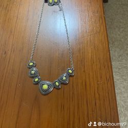 Silver Yellow Necklace 