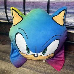 Sonic The Hedgehog 22” Gradient Face Head Plush Pillow Toy Factory