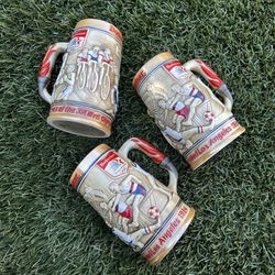 Budweiser 1984 Los Angeles Olympics Beer Steins (Set of 3)