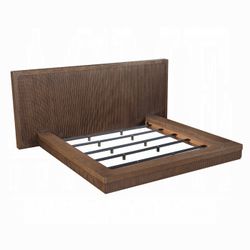 Restoration hardware inspired king size bed in brown oak, RH style king bed, free delivery ✅ modern king bed