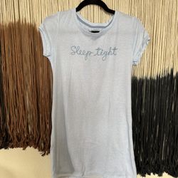 Pastel baby blue short sleeve night gown; excellent condition
