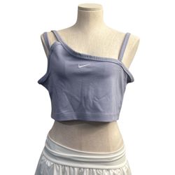 Nike Womens Everyday Modern Asymmetrical Top indigo haze / oxygen purple