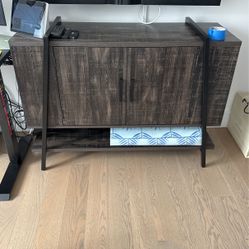 Charcoal Wood Console Server Table Or TV stand