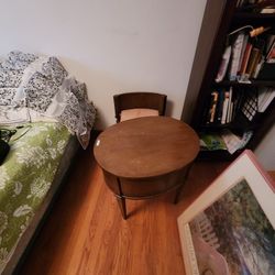 Antique 1900s Side Table With Hidden Chair