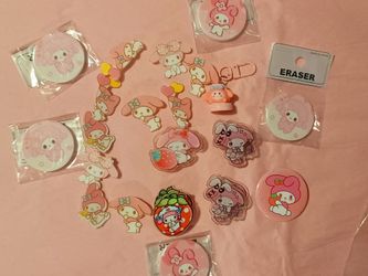 My Melody  paper clips  erase, pin each $1