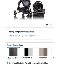 Evenflo Pivot Travel System/Black