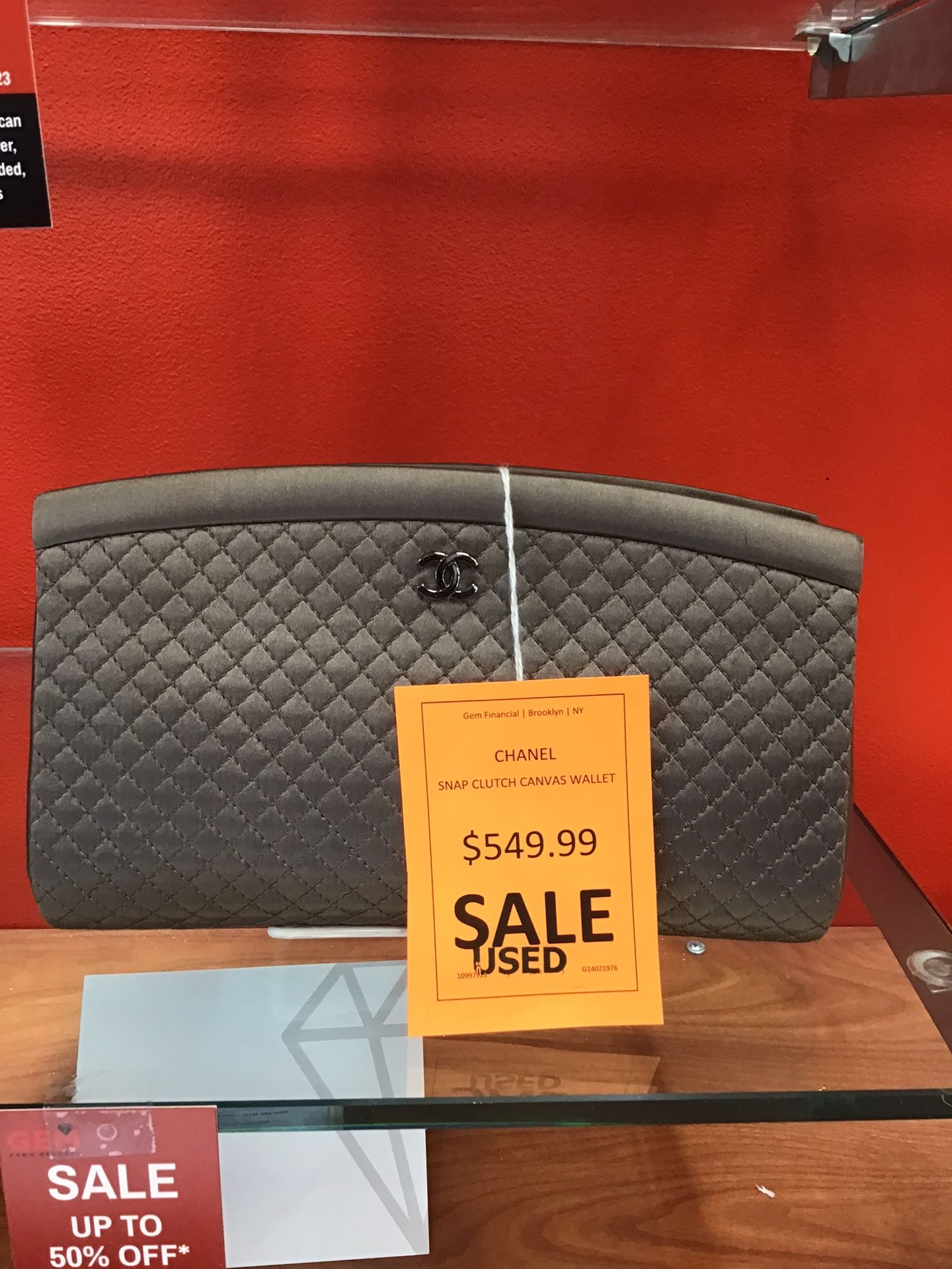 Chanel Snap Clutch Canvas Wallet