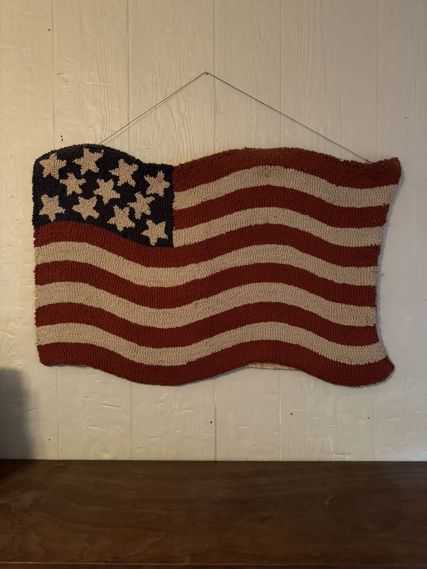 American Flag Hooked Rug Hanging Tapestry