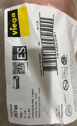 Viegra 20748 Pro Press Zero Lead Copper