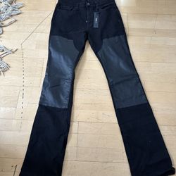 Flare Stacked Denim Jeans New 