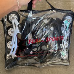 Adjustable Inline Skates Brand New! Light Blue Size 3 -5 Kids/women 