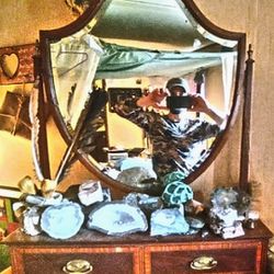 Antique Sheild Mirror  (Make Offer)
