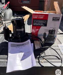 New Everbilt 1/3 HP Cast Iron Sump Pump/ water pump