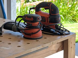 Drill press, jigsaw and orbital sander
