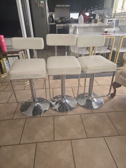 White Bar Stools 3pc