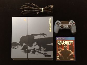 Sony Playstation 4 PS4 500GB Uncharted Limited Edition Blue Console+1 Controller+1 Game(Call of Duty BLACK OPS III) Post Nintendo era