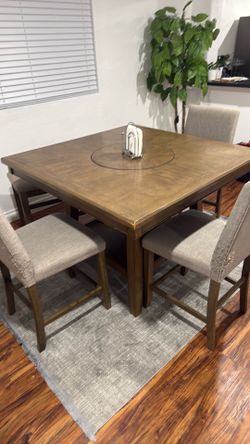 Square countertop height dining set