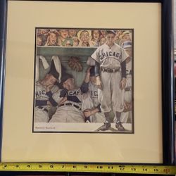 Professionally Framed Norman Rockwell Chicago Baseball original photo of 1948.