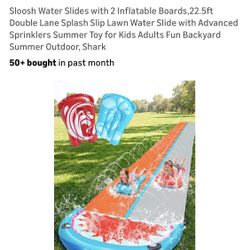 Sloosh New 22.5 Double Lane Waterslide W Sprinklers