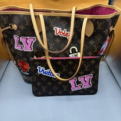 LOUIS VUITTON MONOGRAM CAPSULE HIVER PATCHES NEVERFUL MM BAG LIMITED  