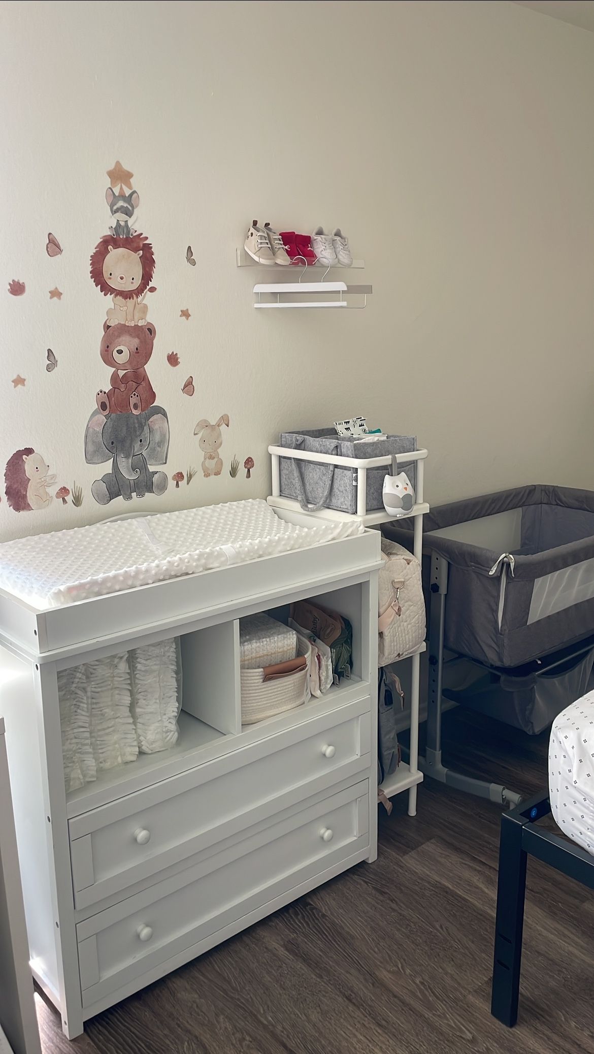 baby changing table and support