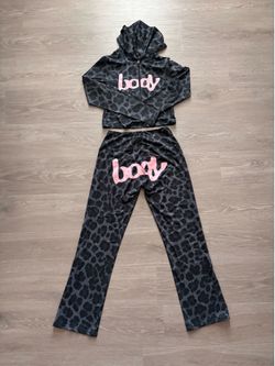 BLACK LEOPARD BODY BY RAVEN LEGGING SET (SIZE MEDIUM)