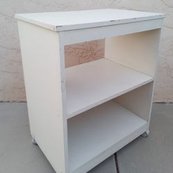 2-Shelf (Non-Adjustable) Rolling Storage Cart / Bookshelf (23.75”x 15.5”x 29”H; 10.5” between shelves) on 4 Heavy Duty Dual Casters Move Around Easily