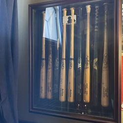 Baseball Bat Display Case With 9 Arizona Diamondbscks Game Used Bats