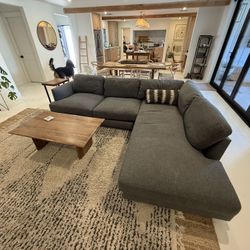 West Elm Sectional (custom Charcoal Performance Tweed)