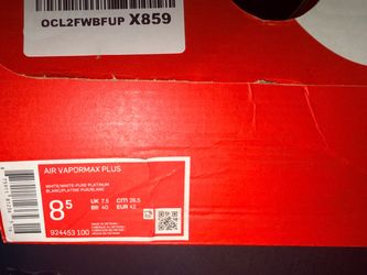 Nike Air VaporMax Plus White/Pure Platinum Size 8.5