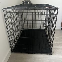 Large Dog Crate And Adjustable Doggie Gate