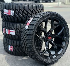 24” Chevy Silverado GMC Sierra Replica Wheels & Tires Off-Road Tahoe Yukon Escalade Suburban Rines Y