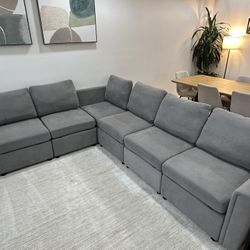 Modular / Custom 6-seater Sofa w/ Storage & WASHABLE COVERS