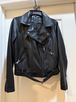 Woman’s Faux Black Leather Jacket