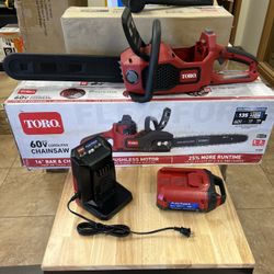 New Toro Flex-Force 16 in. 60-Volt Max Lithium-lon Electric Battery Chainsaw, 2.5 Ah Battery and Charger Included