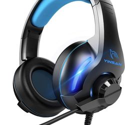 Gaming Headset for Nintendo Switch,Wired Headset with Microphone for PS4 Xbox One PC PS5,Bass Surround,LED Light,Volume Control & Noise-Isolation,TM-7