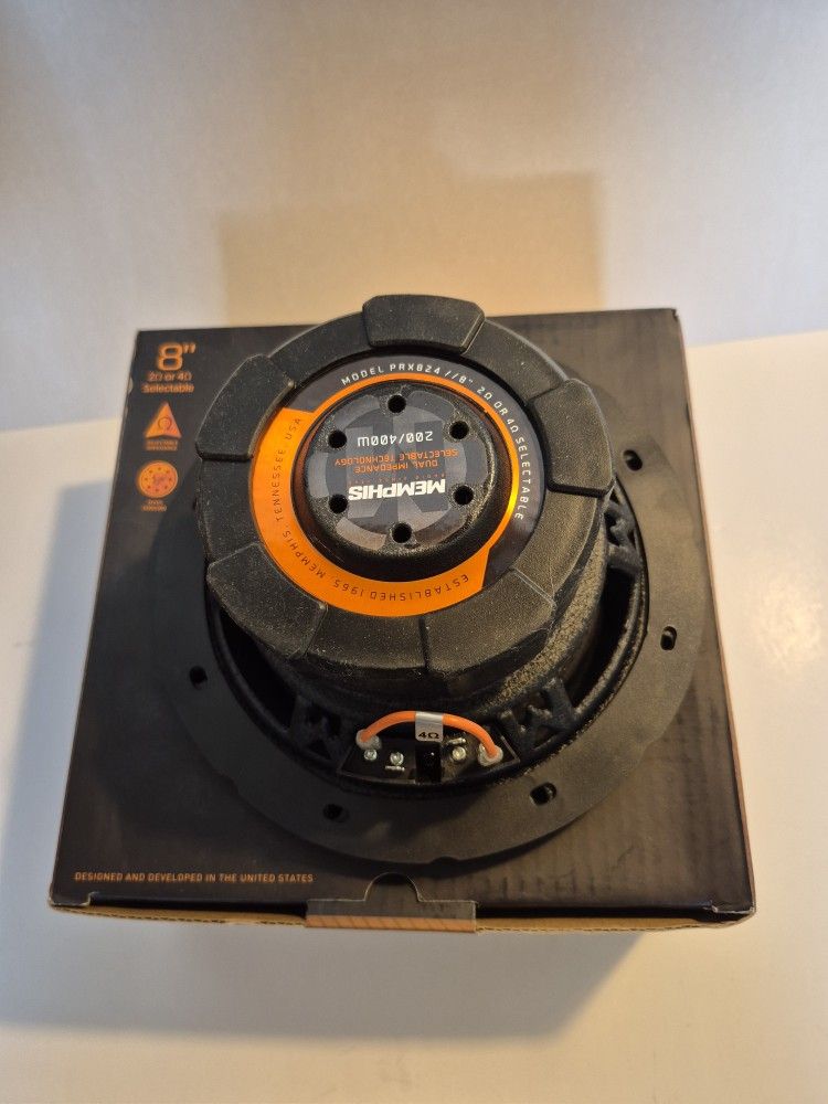 MEMPHIS (1) 8 INCH 2 OR 4 OHM SELECTABLE VOICE COIL 400 WATTS CAR SUBWOOFER ( BRAND NEW PRICE IS LOWEST INSTALL NOT AVAILABLE )