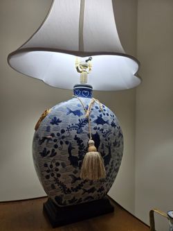 Blue and White Ceramic Table Lamp