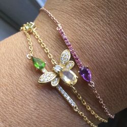 925 Rose Gold Over Sterling Silver Genuine Amethyst 