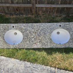 Free Granite Top 71inch Double Sink