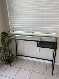 Slim Black Metal Coffee Station or Vanity Desk