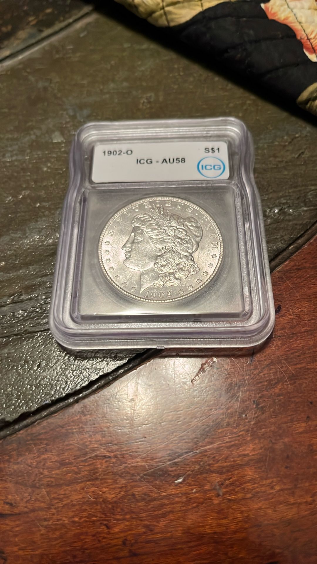 1902-O Morgan Silver Dollar Graded AU58 UNC