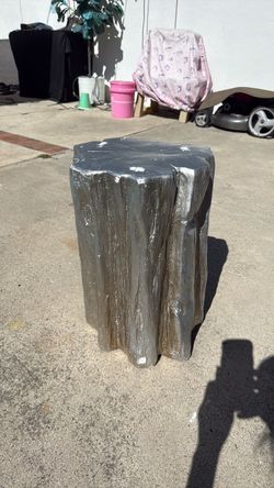Silver Tree Stump Side Table / Accent Table