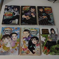 6  Slayer books New  for Only 30 dollars (all paid 70 dollars) and i gift 2 Naruto books New and 1 My hero academia book new (all cost 30 dollars) or 