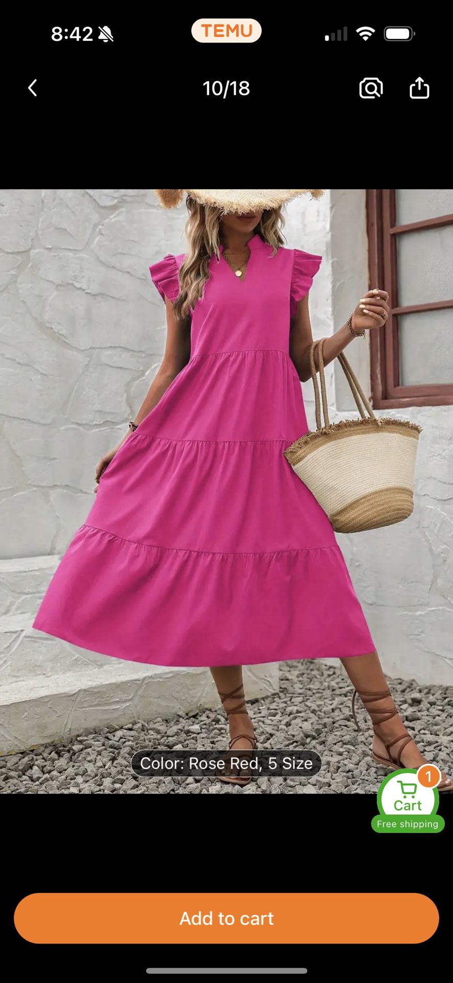 New Midi Pink Fuchsia Dress Ruffle Size S 
